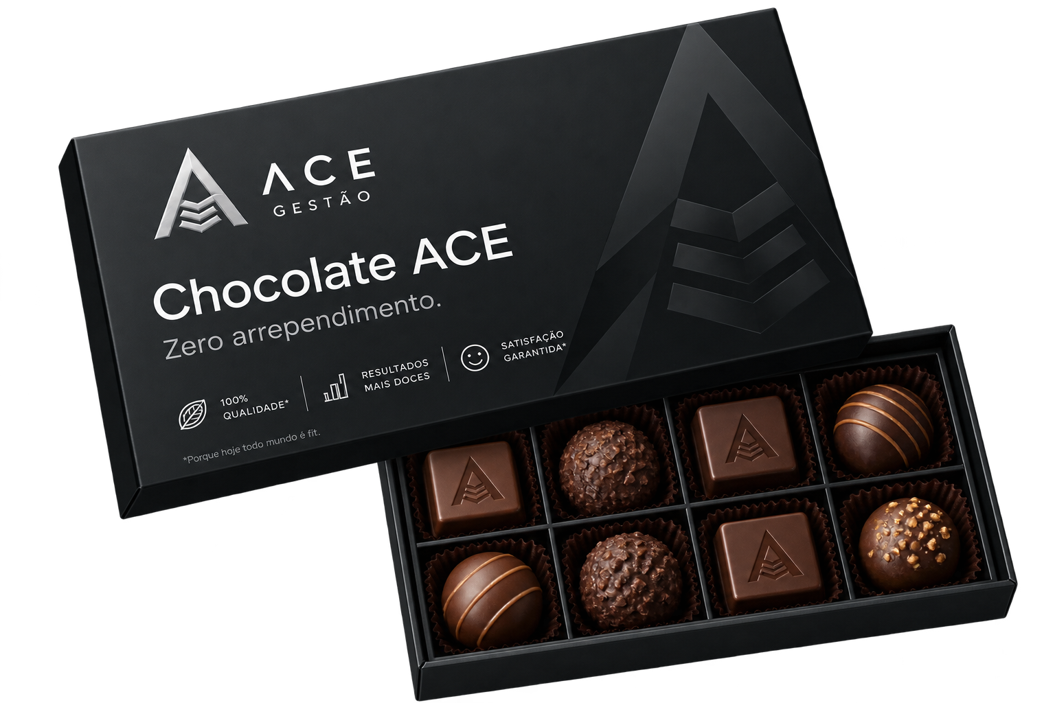 Caixa de chocolate ACE Gestão: Zero arrependimento